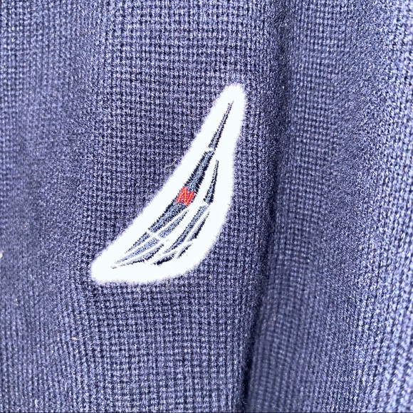 NAUTICA Men’s Navy and White Zip Up Sweater XL - Picture 5 of 5